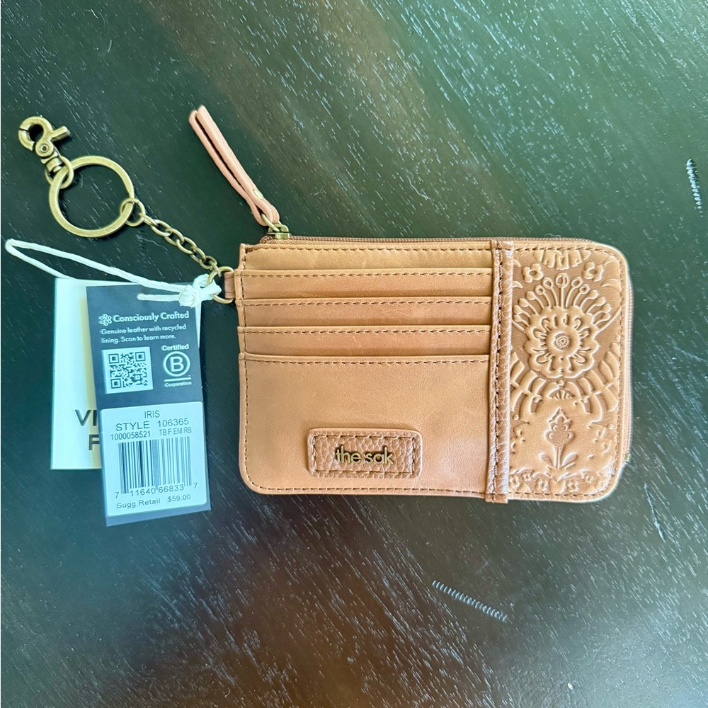 The Sak Camel Leather Card Wallet